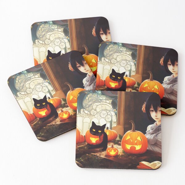 Item preview, Home Study with her Pumpkins and Cat designed and sold by Junior's Digital Designs.