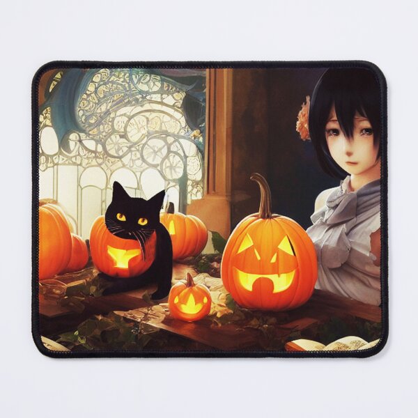 Item preview, Home Study with her Pumpkins and Cat designed and sold by Junior's Digital Designs.