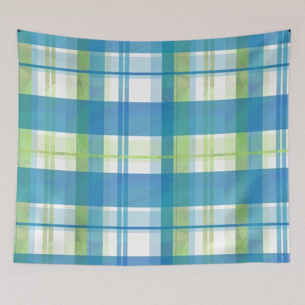 Artikelvorschau, Madras Plaid Grün und Blau entworfen und verkauft von ImagineThatNYC.