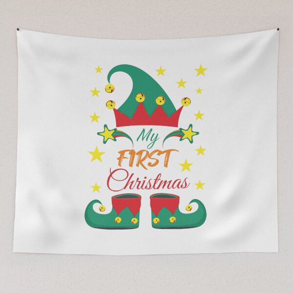 Item preview, My first Christmas - Babysuit Redbubble designed and sold by bluehatgraphics.