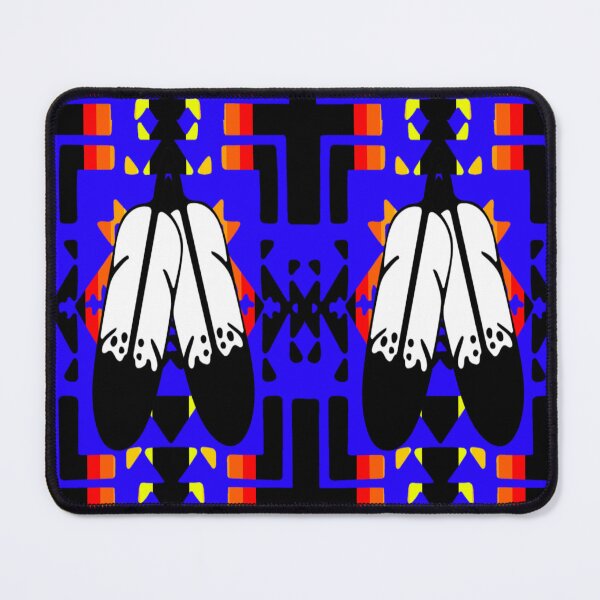 Item preview, Blue / Fire Color / Black Double Feather Native Blanket Print designed and sold by JMWCD.