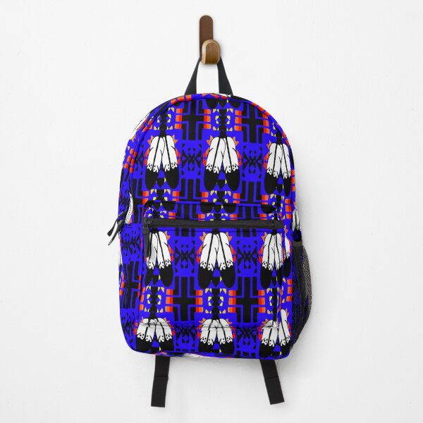 Item preview, Blue / Fire Color / Black Double Feather Native Blanket Print designed and sold by JMWCD.