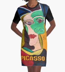 Crazy Picasso Graphic T-Shirt Dress