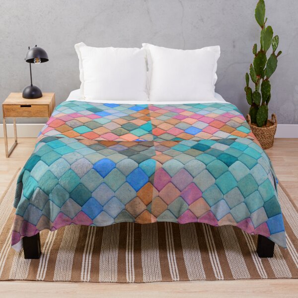 Item preview, Blue multicolor Diamond Tile Design designed and sold by designlee.