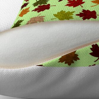 Alternate view of AUTUMN LEAVES ON LIGHT GREEN - FUN FALL MAPLE LEAF PATTERN Throw Pillow