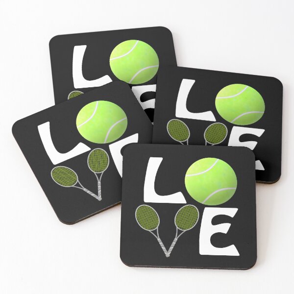 Item preview, Tennis Love with Ball and Rackets for Players and Fans (White Letters) designed and sold by ArtByLM.