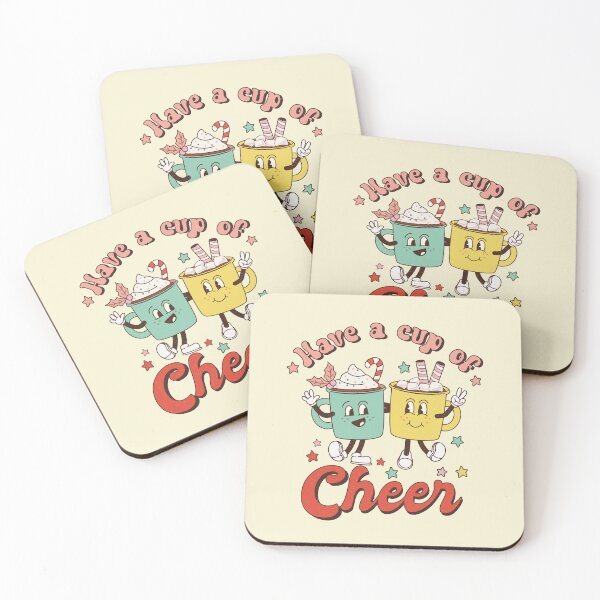 Item preview, Have a cup of cheers retro Christmas vintage designs designed and sold by DesignsbyMona.