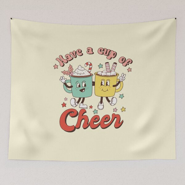Item preview, Have a cup of cheers retro Christmas vintage designs designed and sold by DesignsbyMona.