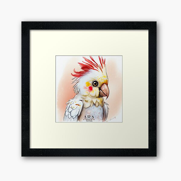 Watercolor Cockatoo Framed Art Print