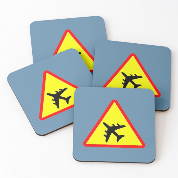 Item preview, Low flying aircraft yellow black warning sign designed and sold by ModSupporters.