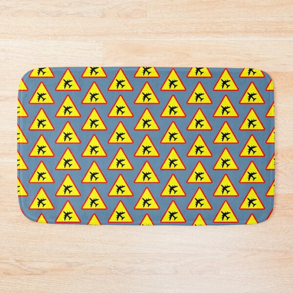 Item preview, Low flying aircraft yellow black warning sign designed and sold by ModSupporters.