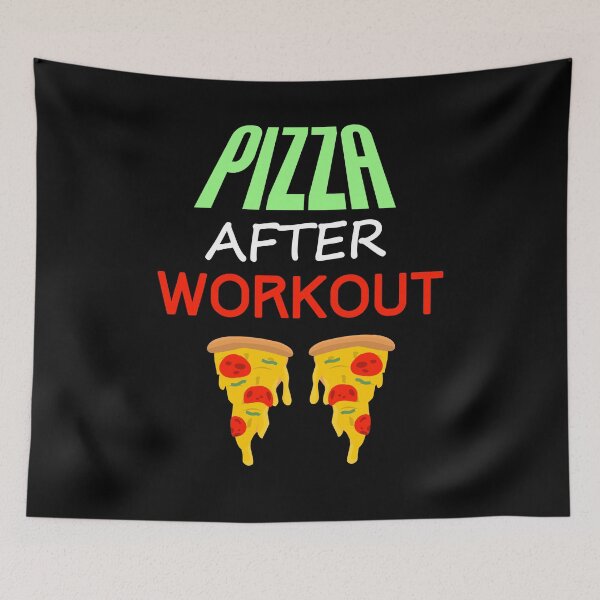 Item preview, Pizza after workout, fitness + food quote designed and sold by EnzoVectorism.