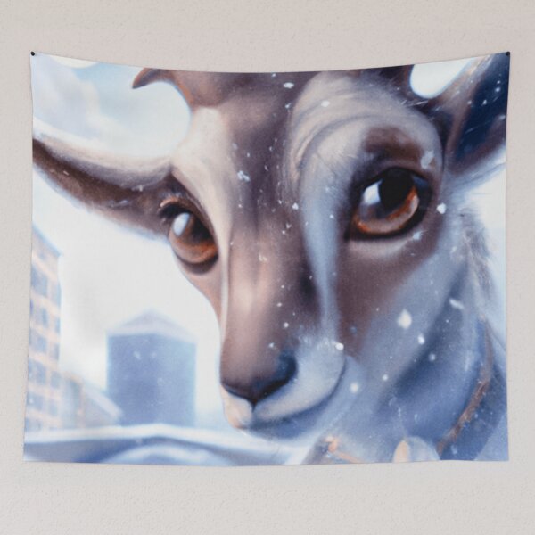 Item preview, Cutedom - Goat In Snow designed and sold by RaynbowCute.