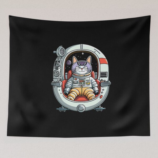Item preview, Time Traveling Astro Astronaut Space Anime Cat designed and sold by TheWildFlix.