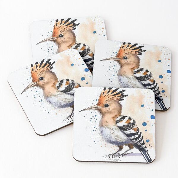 Item preview, Watercolor Hoopoes designed and sold by ABArtByAlexST.