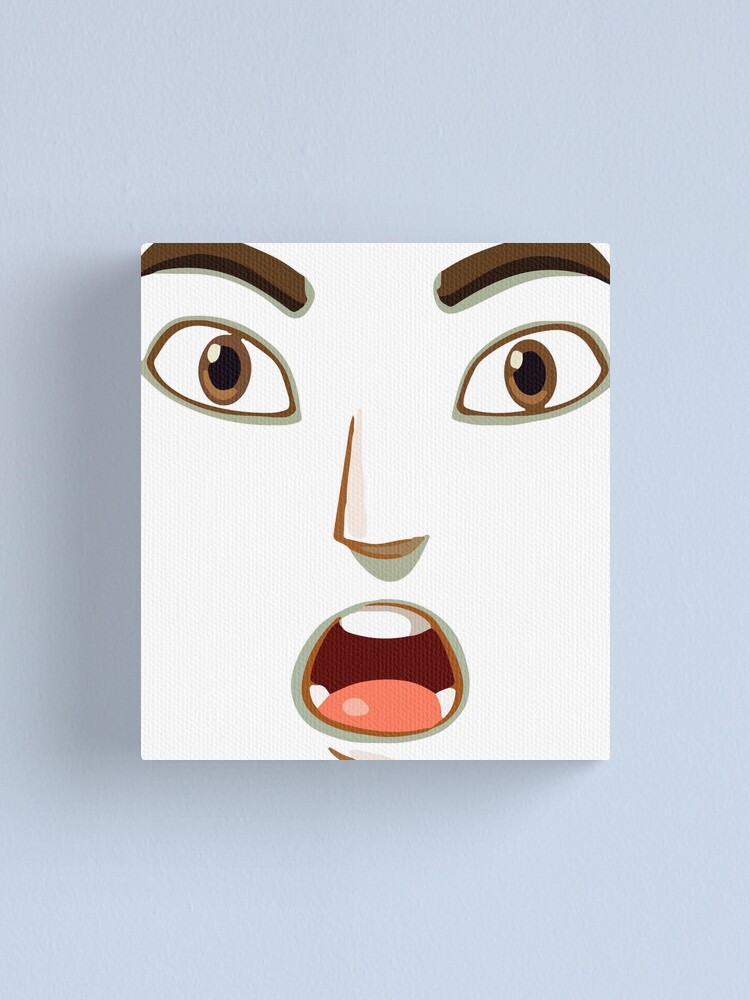 "roblox man face shirt meme" Canvas Print for Sale by highteek | Redbubble