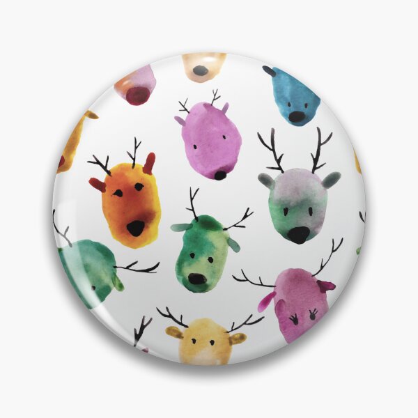 Item preview, Colorful watercolor reindeer Christmas pattern designed and sold by papierquarell.
