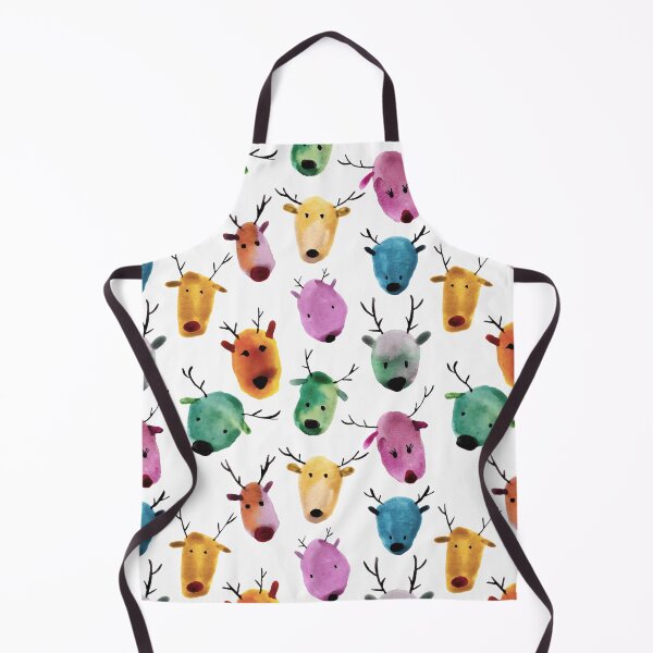 Item preview, Colorful watercolor reindeer Christmas pattern designed and sold by papierquarell.