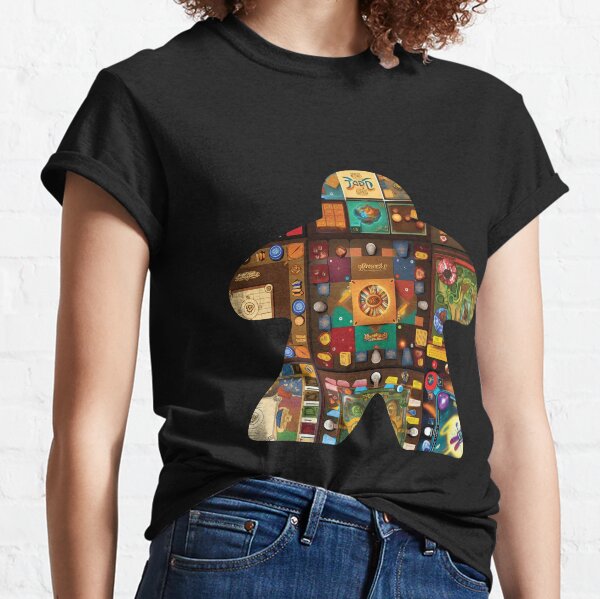 Meeple shaped collection of board games Classic T-Shirt