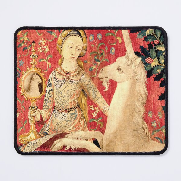 Item preview, LADY AND UNICORN ,SIGHT Red Green Fantasy Flowers,Animals Detail designed and sold by BulganLumini.