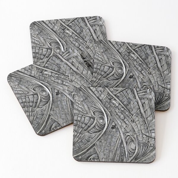 Item preview, Niyodadi Zavudiz - Abstract psychedelic black and white painting designed and sold by thecocotouchart.
