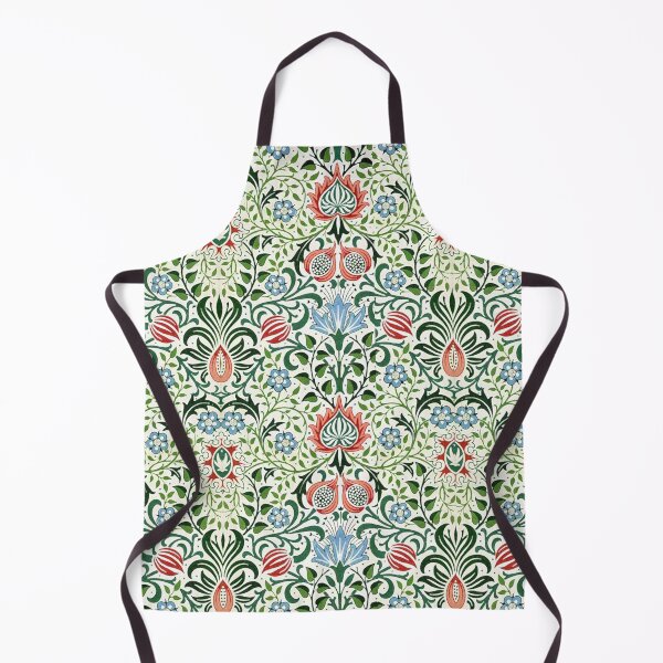 Item preview, POMEGRANATES,BLUE FLOWERS RED GREEN FLORAL SWIRLS AND FOLIAGE designed and sold by BulganLumini.