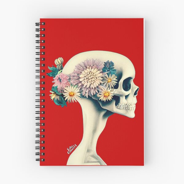 Item preview, Skull with floral crown designed and sold by extraordinar-ia.
