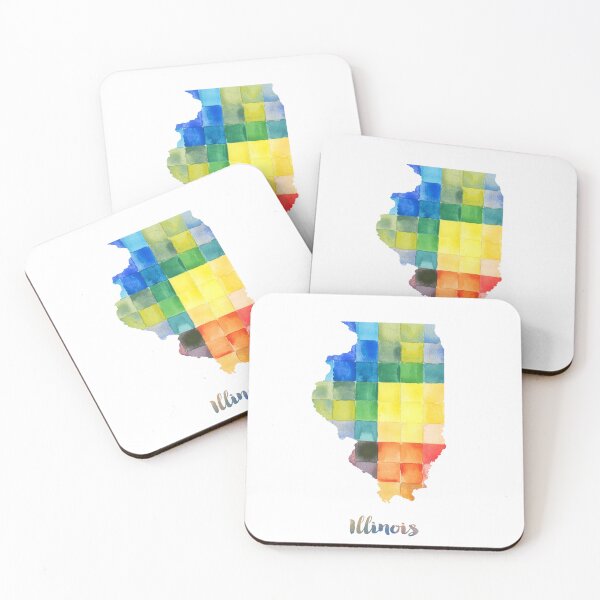 Item preview, Illinois Watercolor Map Painting designed and sold by InkistPrints.