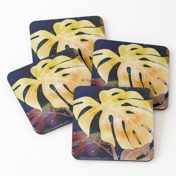 Item preview, Yellow and Purple Monstera Leaves Negative Painting designed and sold by Valerie Englehart.