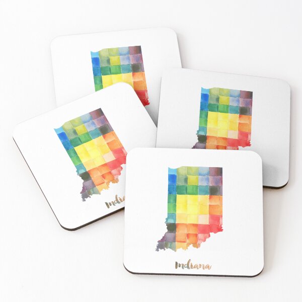 Item preview, Indiana Watercolor Map Painting designed and sold by InkistPrints.