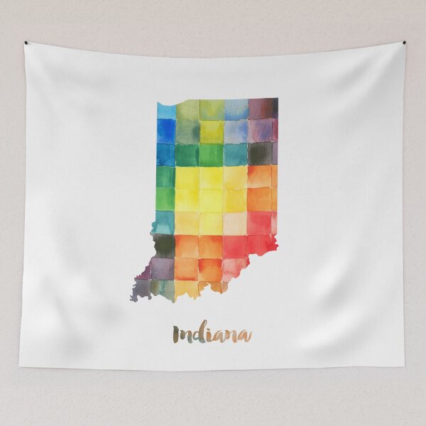 Item preview, Indiana Watercolor Map Painting designed and sold by InkistPrints.