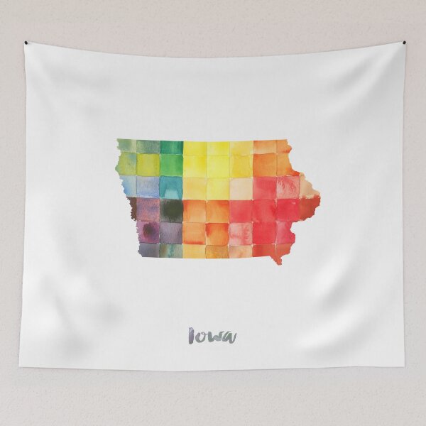 Item preview, Iowa Watercolor Map Painting designed and sold by InkistPrints.