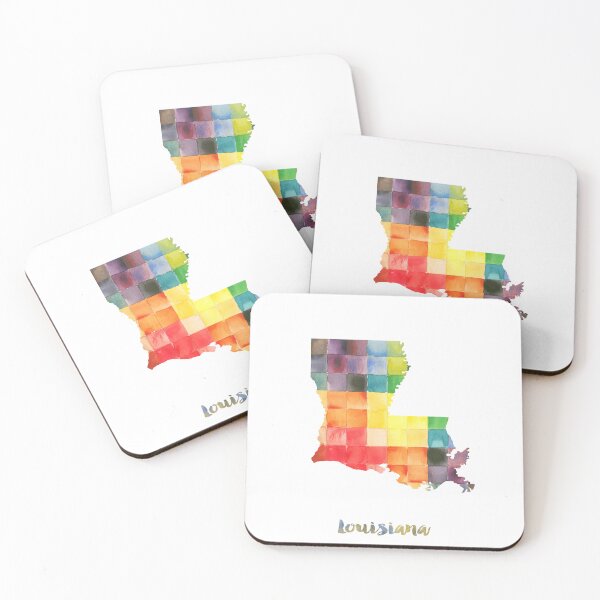 Item preview, Louisiana Watercolor Map Painting designed and sold by InkistPrints.