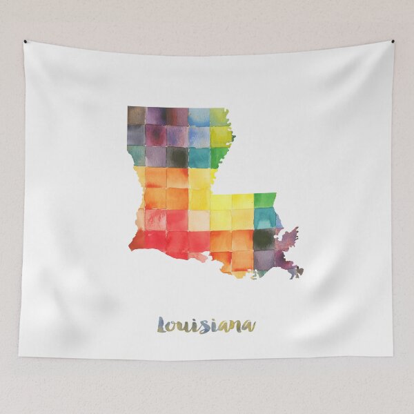 Item preview, Louisiana Watercolor Map Painting designed and sold by InkistPrints.