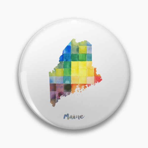 Item preview, Maine Watercolor Map Painting designed and sold by InkistPrints.