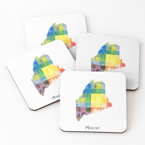 Item preview, Maine Watercolor Map Painting designed and sold by InkistPrints.
