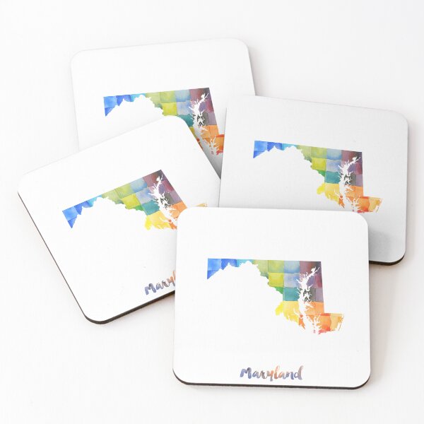 Item preview, Maryland Watercolor Map Painting designed and sold by InkistPrints.
