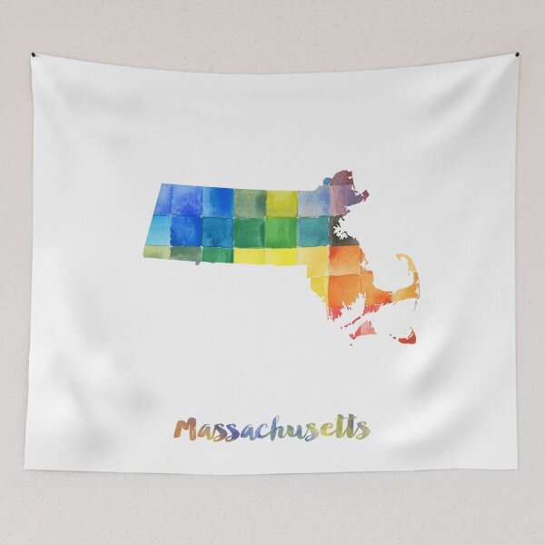 Item preview, Massachusetts Watercolor Map Painting designed and sold by InkistPrints.