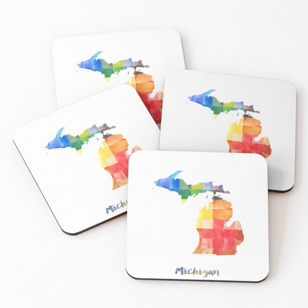 Item preview, Michigan Watercolor Map Painting designed and sold by InkistPrints.