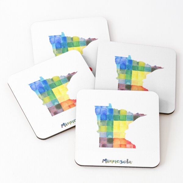 Item preview, Minnesota Watercolor Map Painting designed and sold by InkistPrints.
