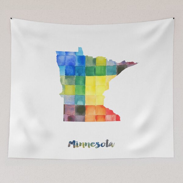 Item preview, Minnesota Watercolor Map Painting designed and sold by InkistPrints.
