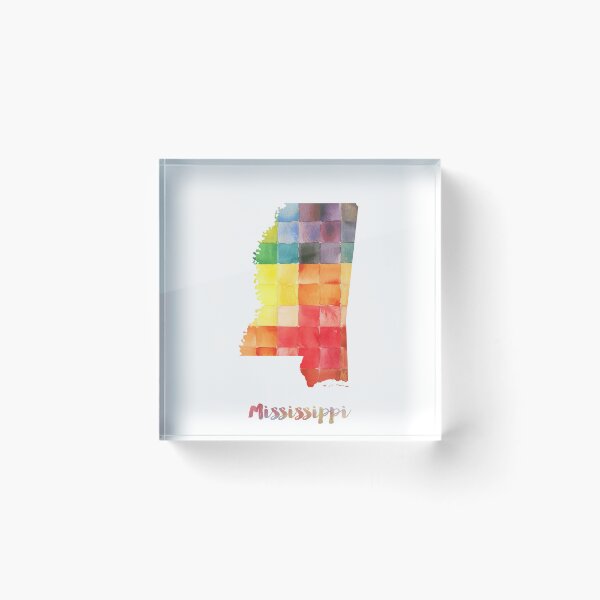 Item preview, Mississippi Watercolor Map Painting designed and sold by InkistPrints.
