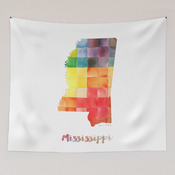 Item preview, Mississippi Watercolor Map Painting designed and sold by InkistPrints.