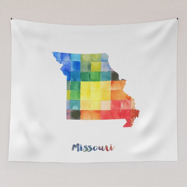 Item preview, Missouri Watercolor Map Painting designed and sold by InkistPrints.