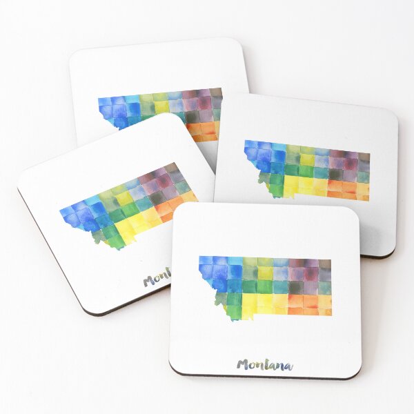 Item preview, Montana Watercolor Map Painting designed and sold by InkistPrints.