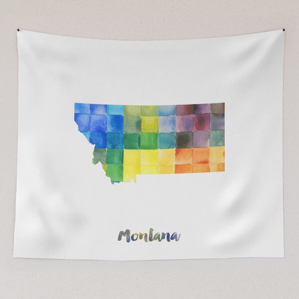 Item preview, Montana Watercolor Map Painting designed and sold by InkistPrints.