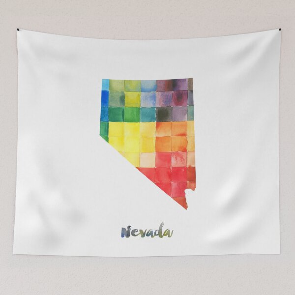 Item preview, Nevada Watercolor Map Painting designed and sold by InkistPrints.