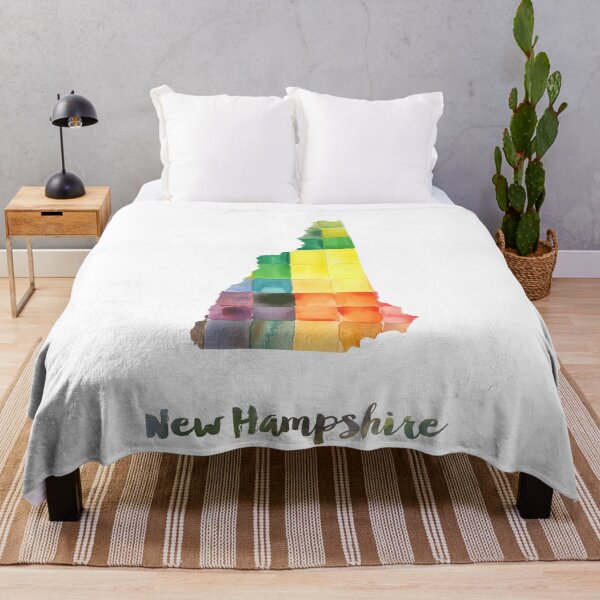 Item preview, New Hampshire Watercolor Map Painting designed and sold by InkistPrints.