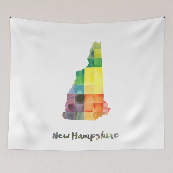 Item preview, New Hampshire Watercolor Map Painting designed and sold by InkistPrints.