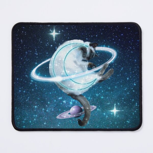 Item preview, Moon Cat Sleepy Neon Night Galaxy Milky Way Planet designed and sold by Jolly-Yosei.